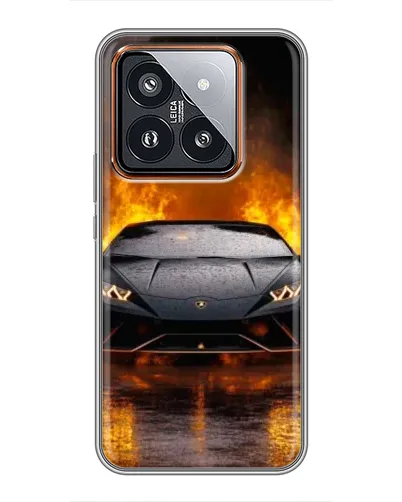 Чохол для Xiaomi 14 Pro з картинкою «Lamborghini у вогні»