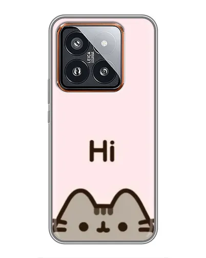 Чехол для Xiaomi 14 Pro с картинкой «Пушин говорит Hi» Чехол для Xiaomi 14 Pro с картинкой «Пушин говорит Hi»