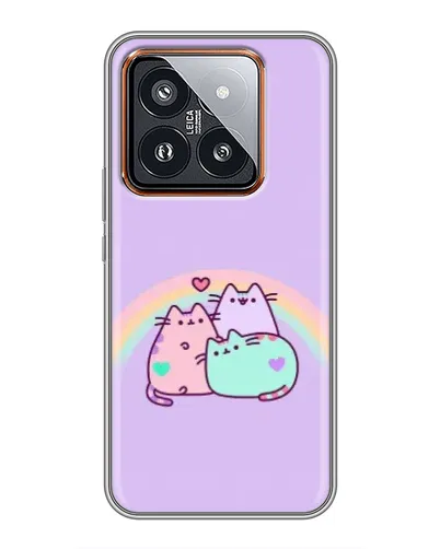 Чехол для Xiaomi 14 Pro с картинкой «Радужные Пушины» Чехол для Xiaomi 14 Pro с картинкой «Радужные Пушины»