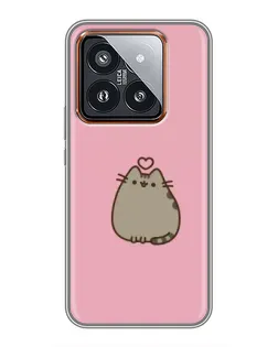 Чехол для Xiaomi 14 Pro с картинкой «Pusheen сердце»