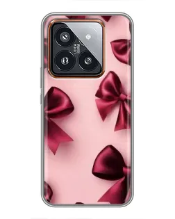 Чехол для Xiaomi 14 Pro с картинкой «Бордовый атлас»