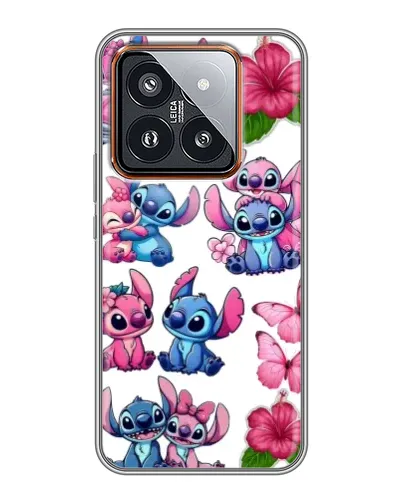 Чехол для Xiaomi 14 Pro с картинкой «Стикеры Stitch и Angel»