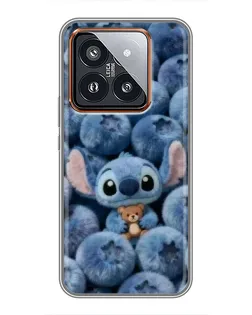 Чехол для Xiaomi 14 Pro с картинкой «Стич и голубика» Чехол для Xiaomi 14 Pro с картинкой «Стич и голубика»