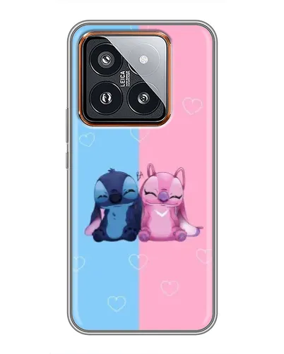 Чехол для Xiaomi 14 Pro с картинкой «Stitch и Angel Love»