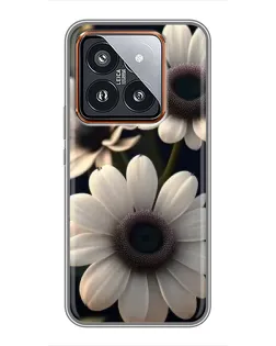 Чохол для Xiaomi 14 Pro з картинкою «Білі маргаритки макро»