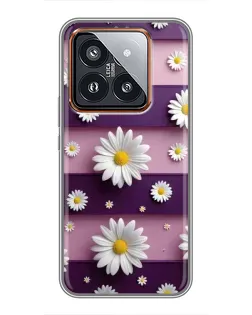 Чохол для Xiaomi 14 Pro з картинкою «Ромашки на фіолетовому»