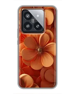 Чохол для Xiaomi 14 Pro з картинкою «Помаранчева макро квітка»