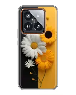 Чохол для Xiaomi 14 Pro з картинкою «Соняшник та ромашка»