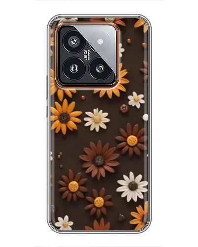 Чохол для Xiaomi 14 Pro з картинкою «Візерунок з маленьких соняшників»