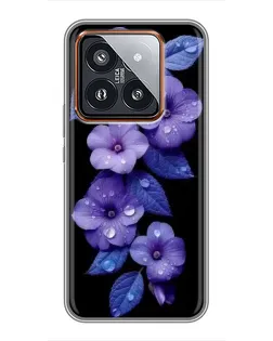Чехол для Xiaomi 14 Pro с картинкой «Фиолетовые цветы с росою» Чехол для Xiaomi 14 Pro с картинкой «Фиолетовые цветы с росою»