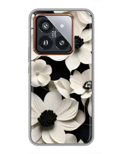 Чохол для Xiaomi 14 Pro з картинкою «Об'ємні білі квіти»