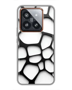 Чехол для Xiaomi 14 Pro с картинкой «Белая объемная сетка» Чехол для Xiaomi 14 Pro с картинкой «Белая объемная сетка»