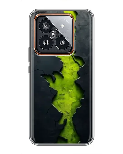 Чохол для Xiaomi 14 Pro з картинкою «Салатовий розлом скелі»