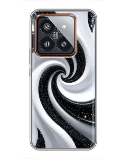 Чохол для Xiaomi 14 Pro з картинкою «Чорно-біла спіраль»