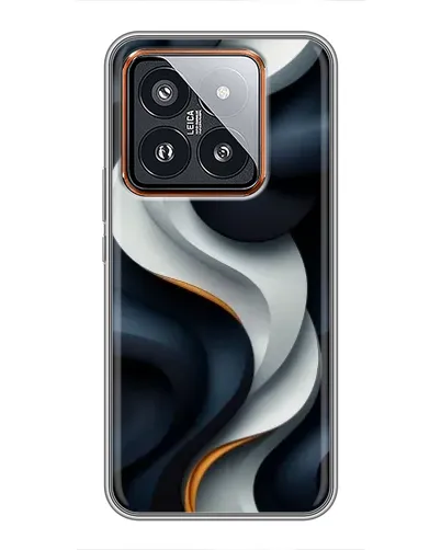 Чохол для Xiaomi 14 Pro з картинкою «Об'ємні чорно-білі стрічки»