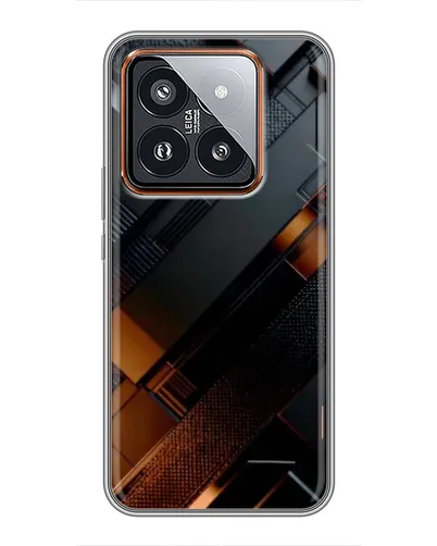Чохол для Xiaomi 14 Pro з картинкою «Чорні геометричні блоки»