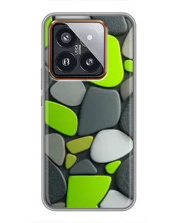 Чохол для Xiaomi 14 Pro з картинкою «Яскрава неонова галька»