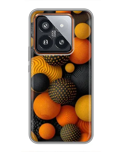 Чохол для Xiaomi 14 Pro з картинкою «Об'ємні помаранчеві сфери»