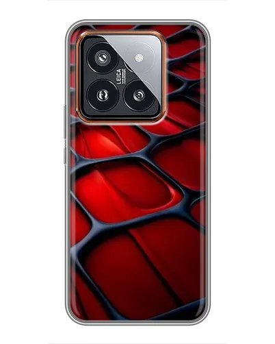 Чохол для Xiaomi 14 Pro з картинкою «Червона глянцева сітка»