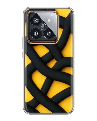 Чохол для Xiaomi 14 Pro з картинкою «Чорне жовте переплетення»
