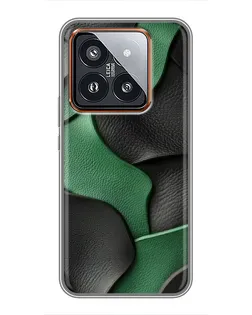 Чохол для Xiaomi 14 Pro з картинкою «Зелені шкіряні хвилі»