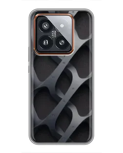 Чохол для Xiaomi 14 Pro з картинкою «Об'ємне сіре плетіння»