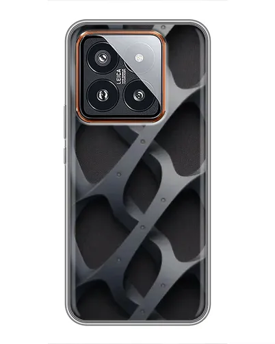 Чохол для Xiaomi 14 Pro з картинкою «Об'ємне сіре плетіння»