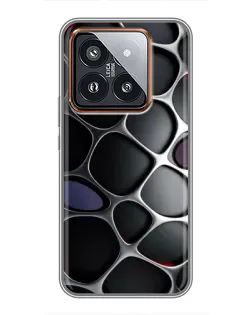 Чохол для Xiaomi 14 Pro з картинкою «Об'ємна темна решітка»