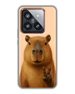 Чехол для Xiaomi 14 Pro с картинкой «Капибара виктория»