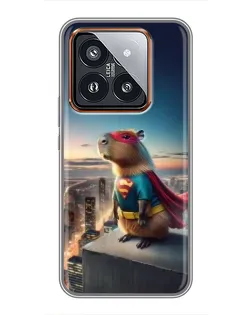 Чехол для Xiaomi 14 Pro с картинкой «Капи-мен супергерой»