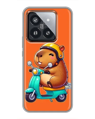 Чехол для Xiaomi 14 Pro с картинкой «Капибара на скутере»
