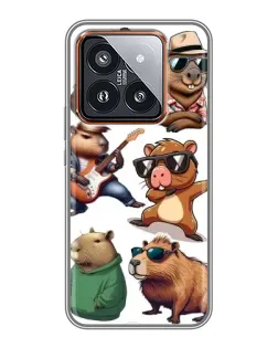 Чехол для Xiaomi 14 Pro с картинкой «Крутые капибары музыканты»