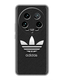 Чехол для Xiaomi 14 Ultra с картинкой «Adidas Карбоновая текстура»