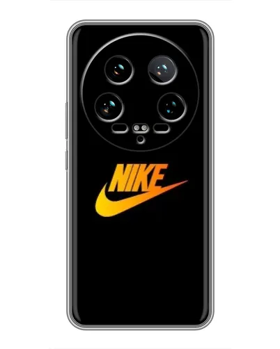 Чехол для Xiaomi 14 Ultra с картинкой «Золотой логотип Nike»