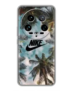 Чехол для Xiaomi 14 Ultra с картинкой «Тропический принт Nike»