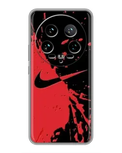 Чехол для Xiaomi 14 Ultra с картинкой «Красные брызги Nike»