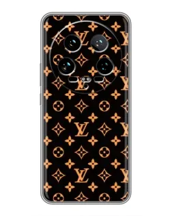 Чехол для Xiaomi 14 Ultra с картинкой «Золотая монограмма LV»
