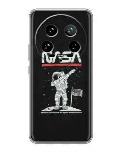 Чохол для Xiaomi 14 Ultra з картинкою «NASA — крокуємо по Місяцю»