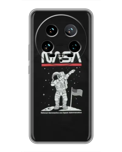 Чохол для Xiaomi 14 Ultra з картинкою «NASA — крокуємо по Місяцю»
