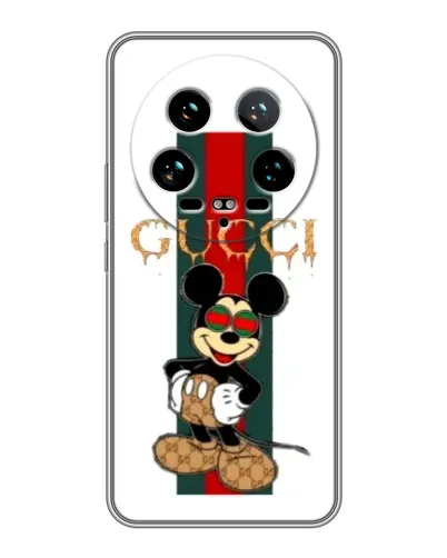 Чохол для Xiaomi 14 Ultra з картинкою «Міккі Маус Gucci — смуги»