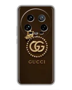 Чохол для Xiaomi 14 Ultra з картинкою «Gucci — золотий метелик»