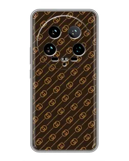 Чохол для Xiaomi 14 Ultra з картинкою «Gucci — золоті діагоналі»