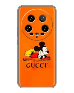 Чохол для Xiaomi 14 Ultra з картинкою «Міккі Маус Gucci — помаранч»