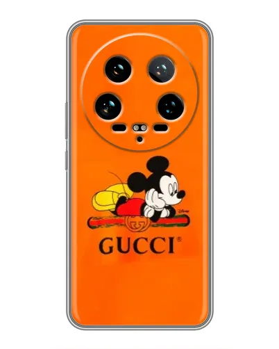 Чохол для Xiaomi 14 Ultra з картинкою «Міккі Маус Gucci — помаранч»