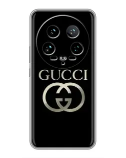 Чехол для Xiaomi 14 Ultra с картинкой «Gucci — золото на черном»