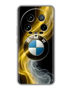 Чохол для Xiaomi 14 Ultra з картинкою «Золотистий дим BMW»