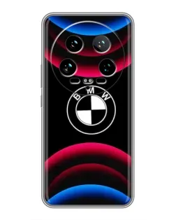 Чохол для Xiaomi 14 Ultra з картинкою «Логотип BMW та неонові дуги»