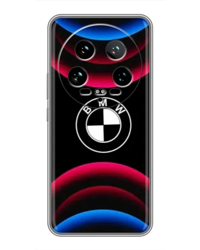 Чохол для Xiaomi 14 Ultra з картинкою «Логотип BMW та неонові дуги»