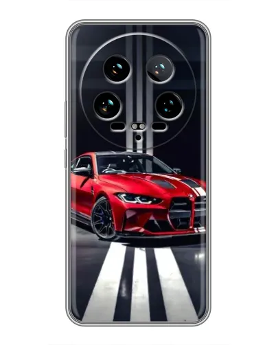 Чохол для Xiaomi 14 Ultra з картинкою «Червона BMW на дорозі»
