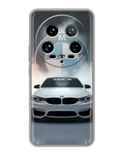 Чехол для Xiaomi 14 Ultra с картинкой «BMW в белом дыму»